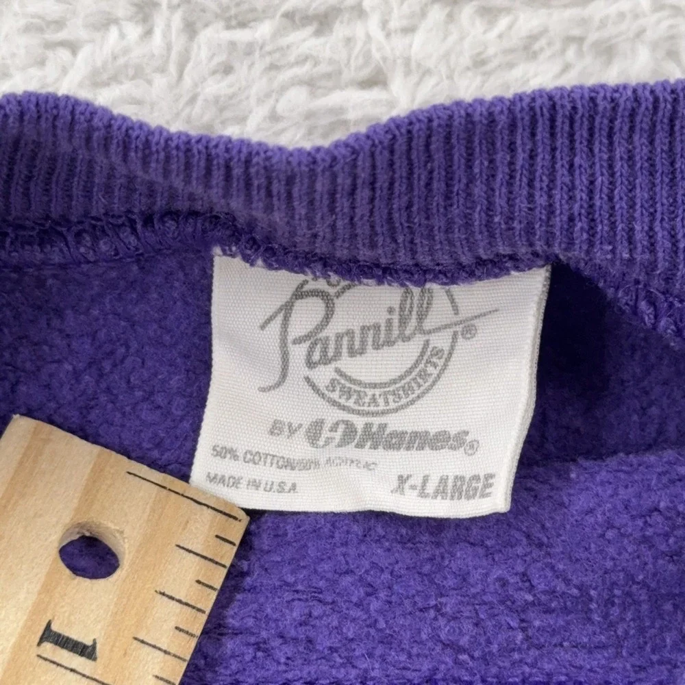 Vintage Carousel Horse Sweatshirt BOXY SHORT Medium Purple Crewneck 90s Made USA
